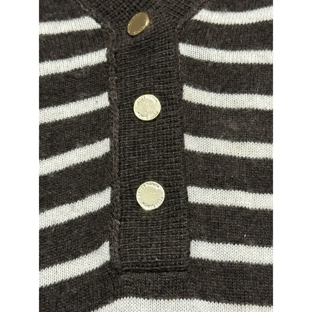 Tory Burch Felicia Tunic Striped Sweater Wool/Cashmere Blend Brown Sz XS